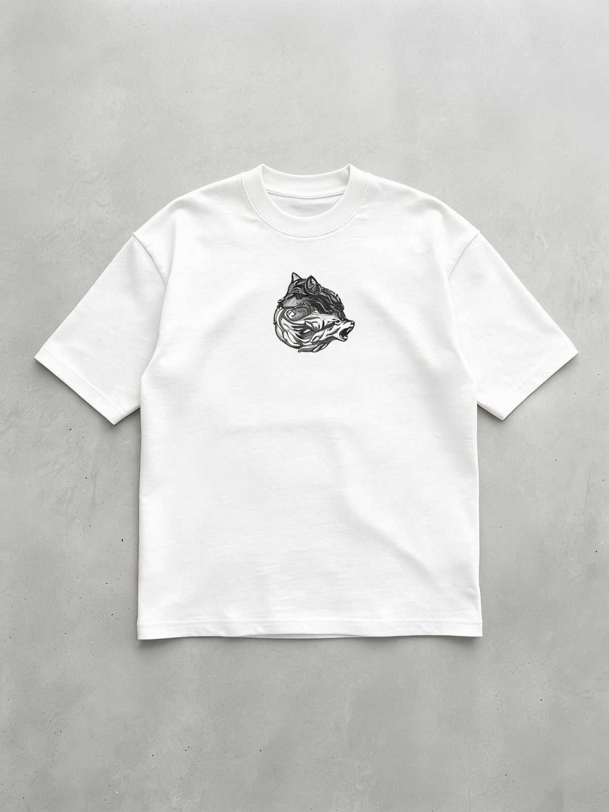 Yin Yang Wolf Nakışlı Tshirt