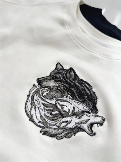 Yin Yang Wolf Nakışlı Tshirt